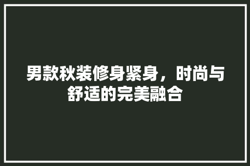 男款秋装修身紧身，时尚与舒适的完美融合