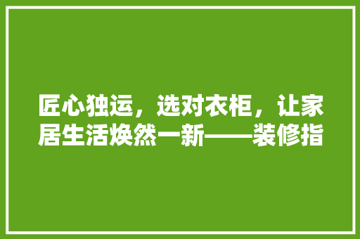 匠心独运，选对衣柜，让家居生活焕然一新——装修指南中的衣柜推荐