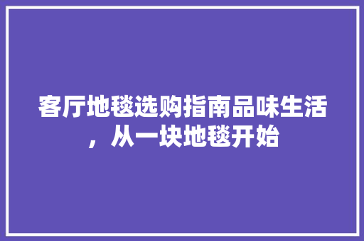 客厅地毯选购指南品味生活，从一块地毯开始