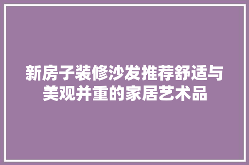 新房子装修沙发推荐舒适与美观并重的家居艺术品