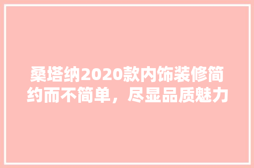 桑塔纳2020款内饰装修简约而不简单，尽显品质魅力