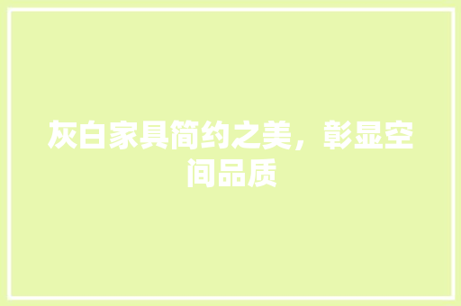 灰白家具简约之美，彰显空间品质