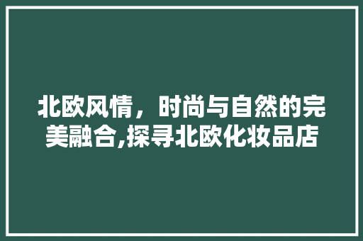 北欧风情，时尚与自然的完美融合,探寻北欧化妆品店铺的装修艺术