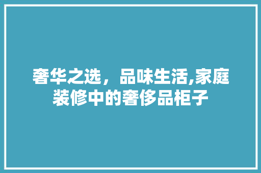 奢华之选，品味生活,家庭装修中的奢侈品柜子 防火门
