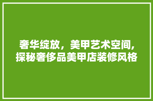 奢华绽放，美甲艺术空间,探秘奢侈品美甲店装修风格