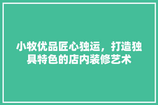 小牧优品匠心独运，打造独具特色的店内装修艺术