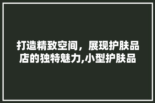 打造精致空间，展现护肤品店的独特魅力,小型护肤品店装修陈列全攻略