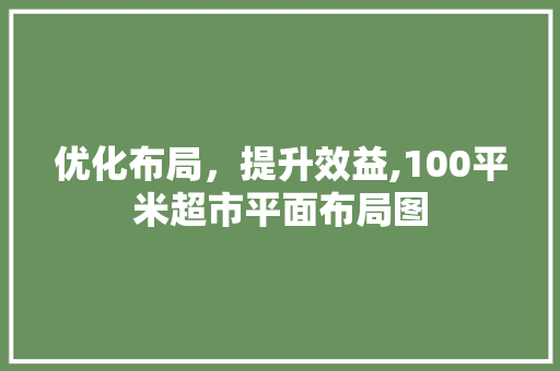 优化布局，提升效益,100平米超市平面布局图 推拉门
