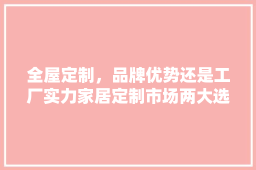 全屋定制，品牌优势还是工厂实力家居定制市场两大选择