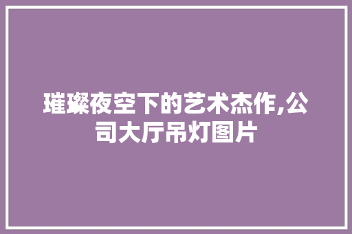 璀璨夜空下的艺术杰作,公司大厅吊灯图片