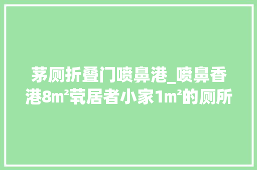茅厕折叠门喷鼻港_喷鼻香港8㎡茕居者小家1㎡的厕所就在床旁边整间房子巴掌大年夜