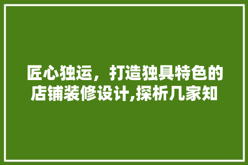 匠心独运，打造独具特色的店铺装修设计,探析几家知名设计公司 折叠门