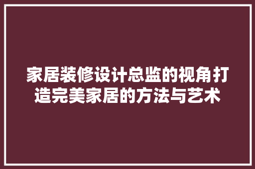 家居装修设计总监的视角打造完美家居的方法与艺术 滑动门