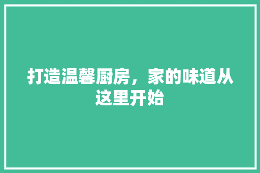 打造温馨厨房，家的味道从这里开始