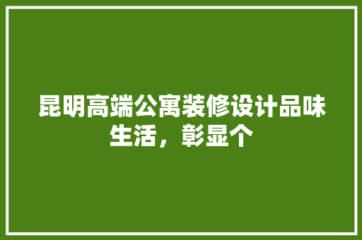 昆明高端公寓装修设计品味生活，彰显个