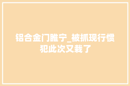 铝合金门睢宁_被抓现行惯犯此次又栽了