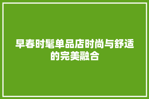 早春时髦单品店时尚与舒适的完美融合