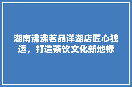 湖南沸沸茗品洋湖店匠心独运，打造茶饮文化新地标