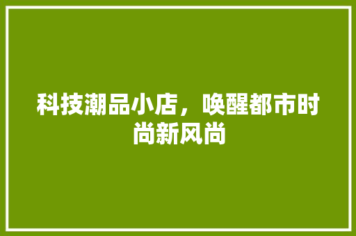 科技潮品小店，唤醒都市时尚新风尚