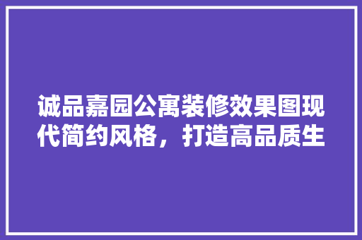 诚品嘉园公寓装修效果图现代简约风格，打造高品质生活空间