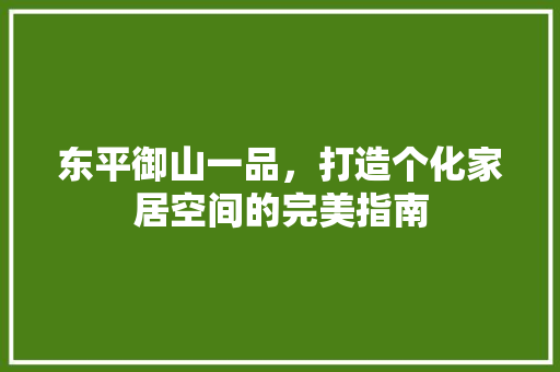东平御山一品，打造个化家居空间的完美指南