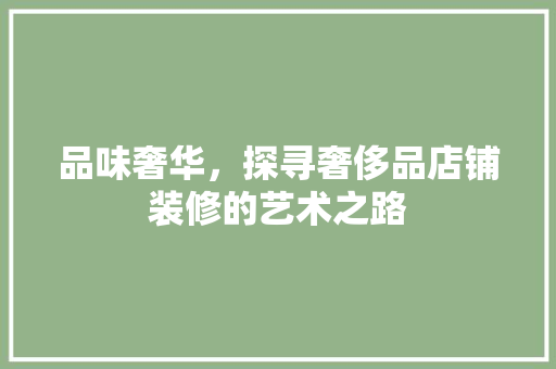 品味奢华，探寻奢侈品店铺装修的艺术之路 推拉门