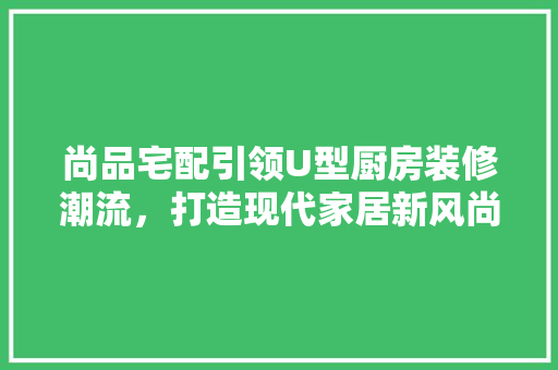 尚品宅配引领U型厨房装修潮流，打造现代家居新风尚