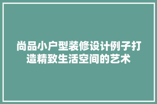 尚品小户型装修设计例子打造精致生活空间的艺术 折叠门