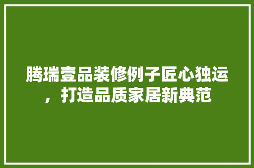 腾瑞壹品装修例子匠心独运，打造品质家居新典范 推拉门