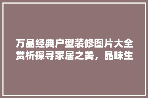 万品经典户型装修图片大全赏析探寻家居之美，品味生活艺术
