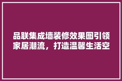 品联集成墙装修效果图引领家居潮流，打造温馨生活空间
