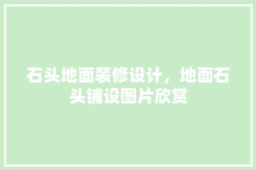 石头地面装修设计，地面石头铺设图片欣赏