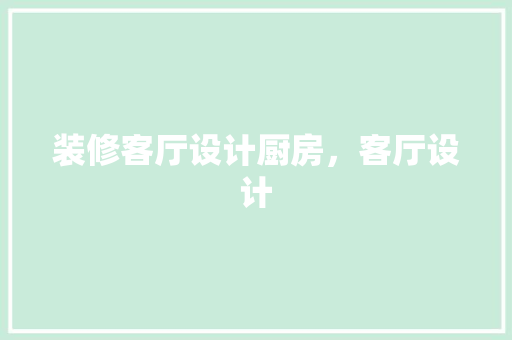 装修客厅设计厨房，客厅设计