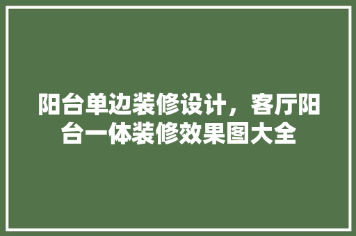 阳台单边装修设计，客厅阳台一体装修效果图大全