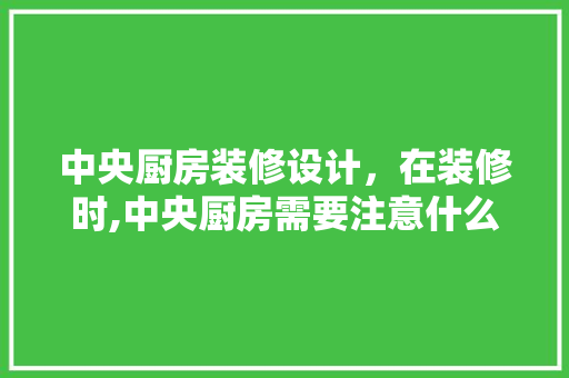中央厨房装修设计，在装修时,中央厨房需要注意什么