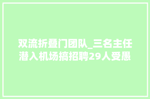 双流折叠门团队_三名主任潜入机场搞招聘29人受愚480余万