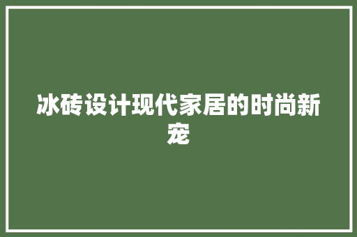 冰砖设计现代家居的时尚新宠