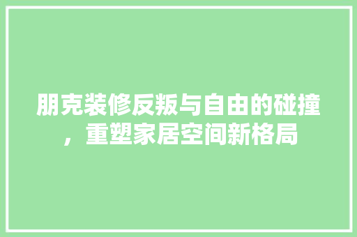 朋克装修反叛与自由的碰撞，重塑家居空间新格局