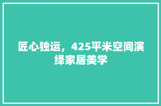 匠心独运，425平米空间演绎家居美学 实木门