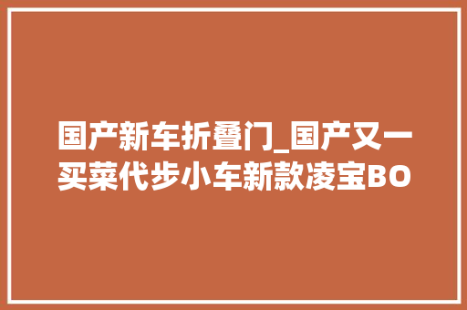 国产新车折叠门_国产又一买菜代步小车新款凌宝BOX上市5门4座续航140/205km 防火门