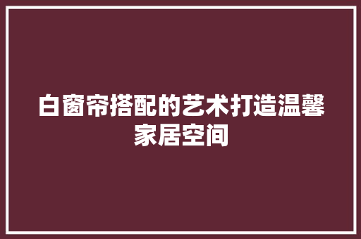 白窗帘搭配的艺术打造温馨家居空间