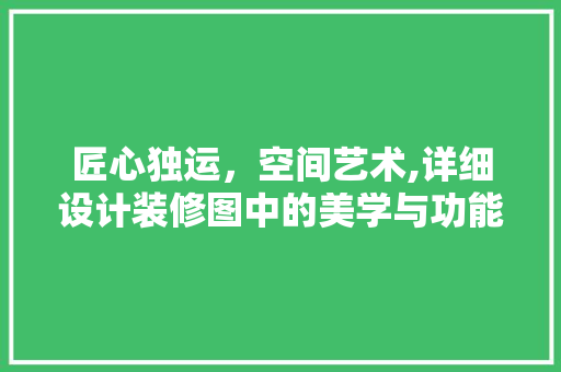 匠心独运，空间艺术,详细设计装修图中的美学与功能