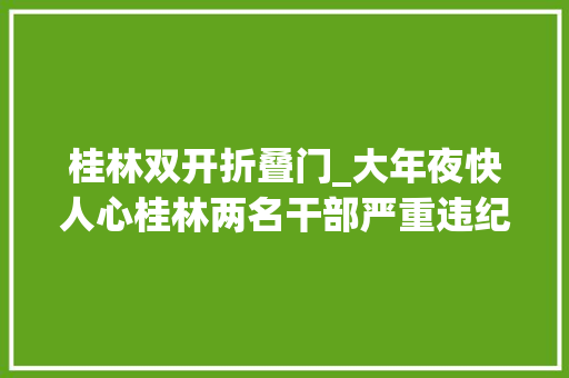 桂林双开折叠门_大年夜快人心桂林两名干部严重违纪被双开