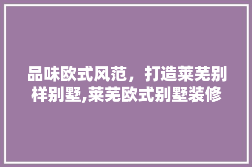 品味欧式风范，打造莱芜别样别墅,莱芜欧式别墅装修设计