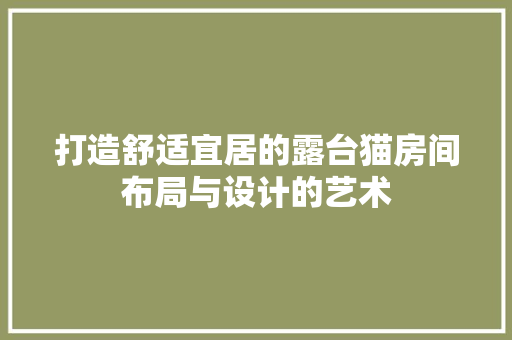 打造舒适宜居的露台猫房间布局与设计的艺术 滑动门