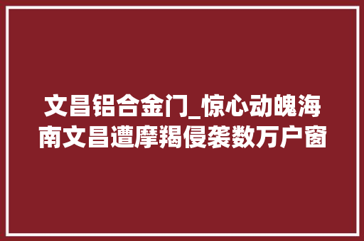 文昌铝合金门_惊心动魄海南文昌遭摩羯侵袭数万户窗户被暴风卷走25