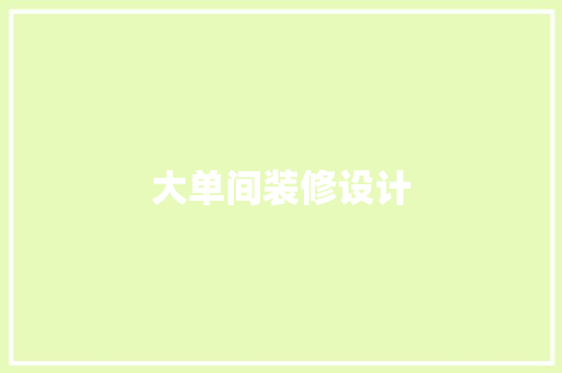 大单间装修设计