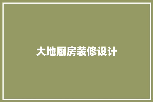 大地厨房装修设计