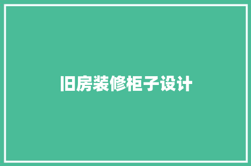 旧房装修柜子设计
