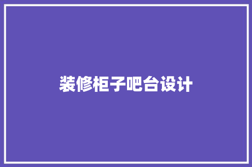 装修柜子吧台设计